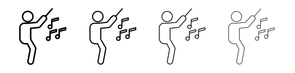 Music conductor icon Outline sign symbol set