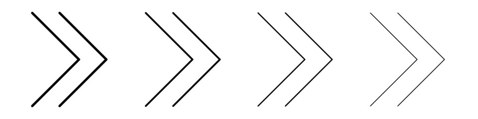 Next arrow icon Outline sign symbol set