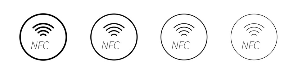 NFC icon Outline sign symbol set