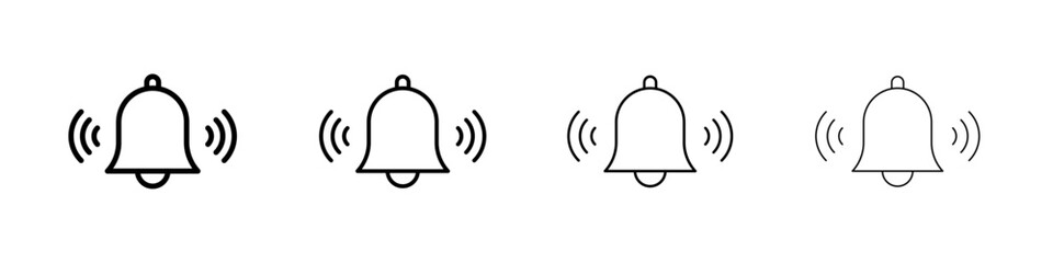 Notification bell icon Outline sign symbol set