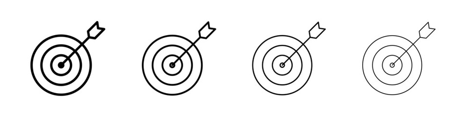Objectives icon Outline sign symbol set