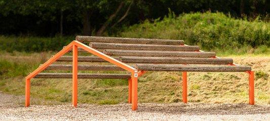 wooden obstacle course for physical training.