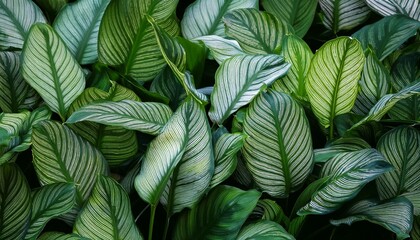 captivating green leaves and white accents natural garden close up photography vibrant atmosphere detailed perspective nature s beauty