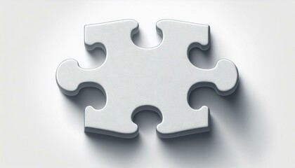 puzzle piece a single puzzle piece with empty white color isolated on a white background