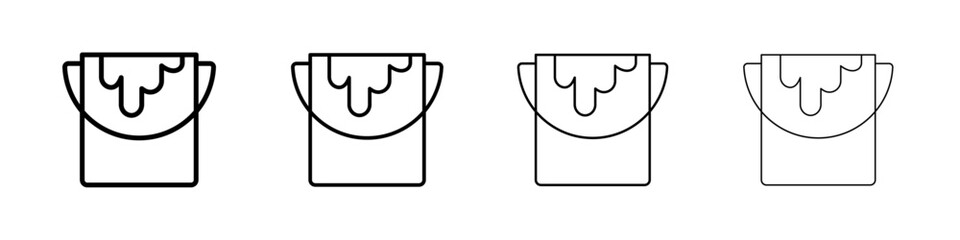 paint bucket icon Outline sign symbol set