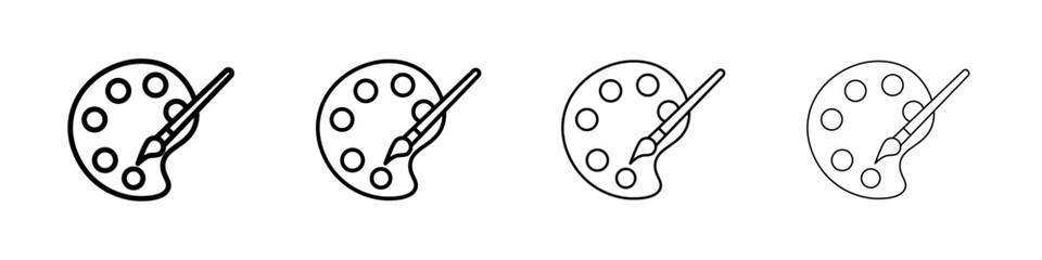 palette color icon Outline sign symbol set