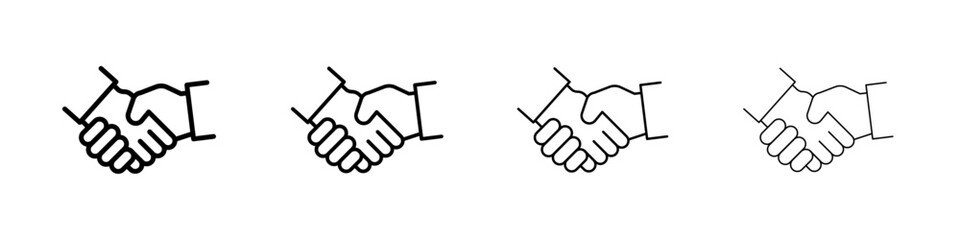 Partnership icon Outline sign symbol set