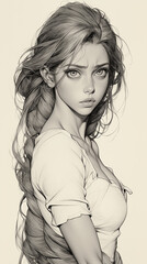 Sketch full body of rapunzel 