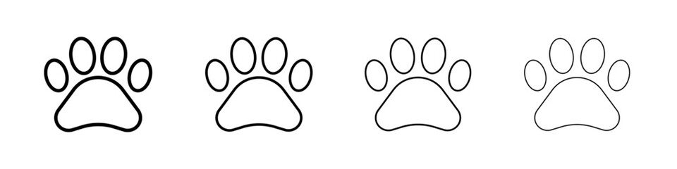 Obraz premium Paw icon Outline sign symbol set
