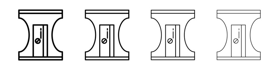 Pencil sharpener icon Outline sign symbol set