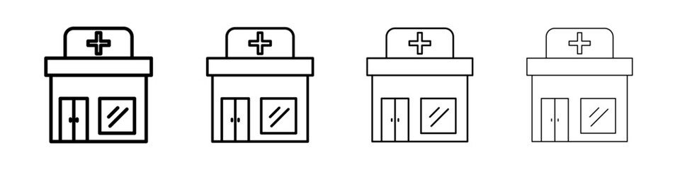 Pharmacy icon Outline sign symbol set