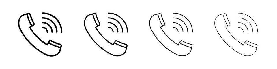 Phone call icon Outline sign symbol set