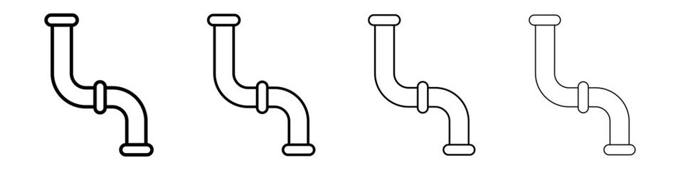 pipe icon Outline sign symbol set