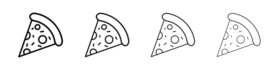 Pizza slice icon Outline sign symbol set