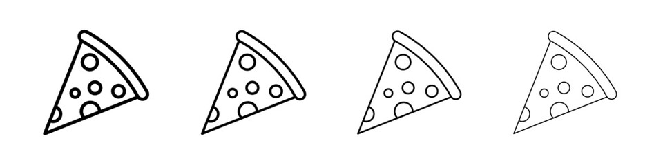 Pizza slice icon Outline sign symbol set