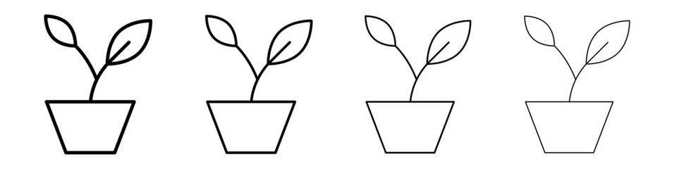 plant icon Outline sign symbol set