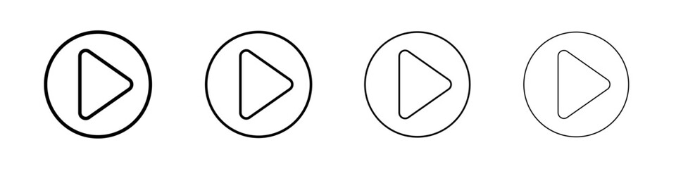 Play icon Outline sign symbol set