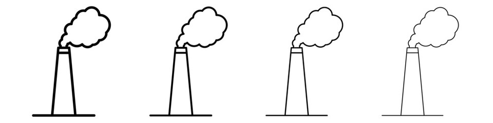 pollution icon Outline sign symbol set