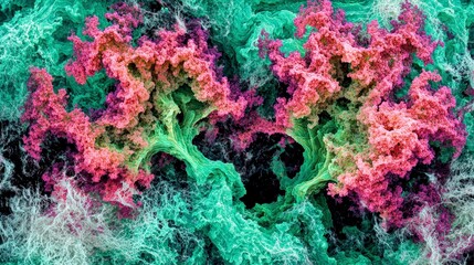 Vibrant Abstract Fractal Design with Colorful Organic Patterns