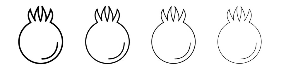pomegranate icon Outline sign symbol set