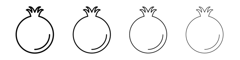 pomegranate icon Outline sign symbol set