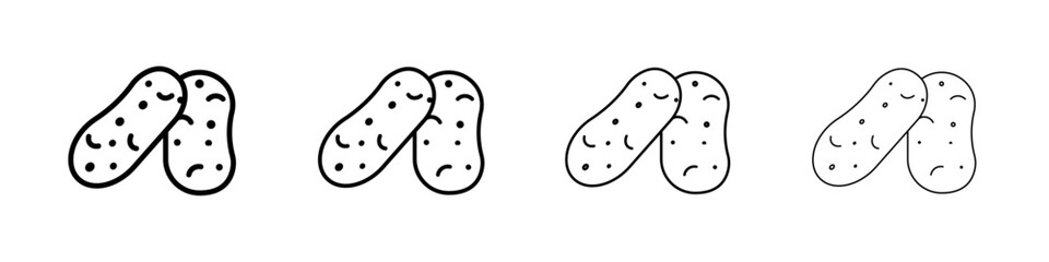 Potato icon Outline sign symbol set