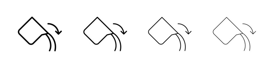 Pouring icon Outline sign symbol set