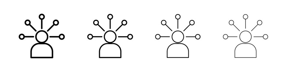 Productive man icon Outline sign symbol set