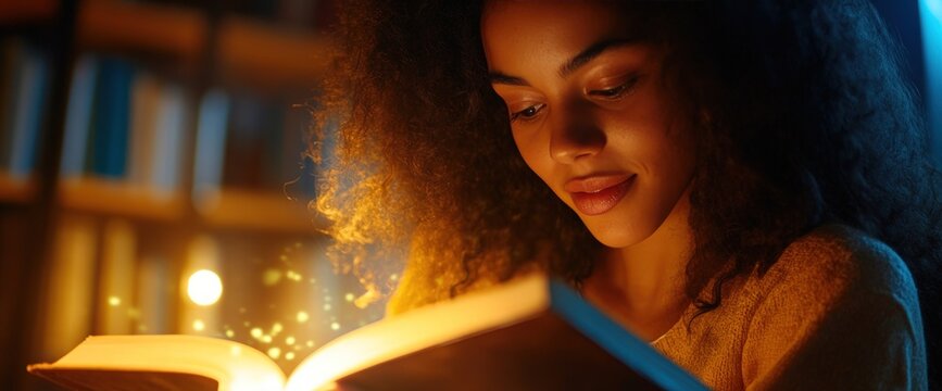 Enchanted Reading: A Woman Immersed in a Magical Literary World