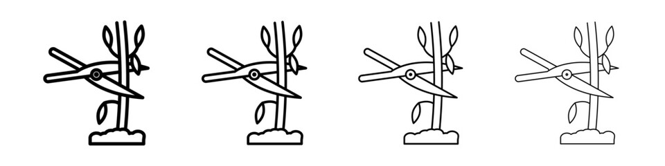 Pruning icon Outline sign symbol set