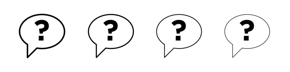 Question icon Outline sign symbol set