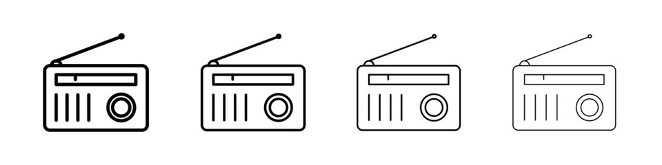 Radio icon Outline sign symbol set