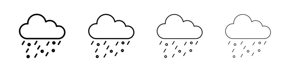 Rain icon Outline sign symbol set