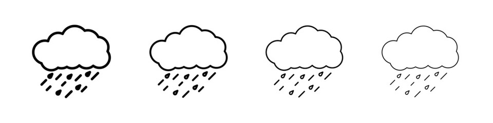 Rain icon Outline sign symbol set