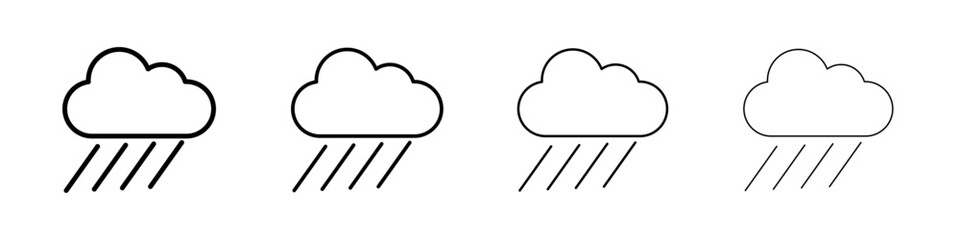 Rain icon Outline sign symbol set