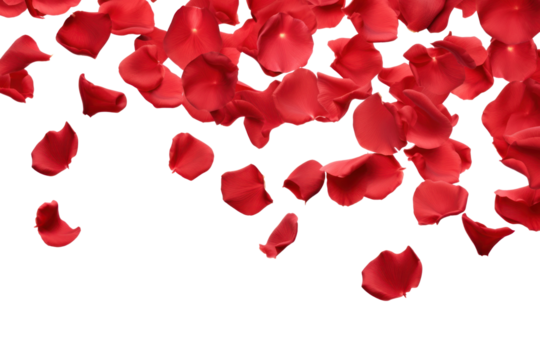 PNG Red rose petals falling gracefully