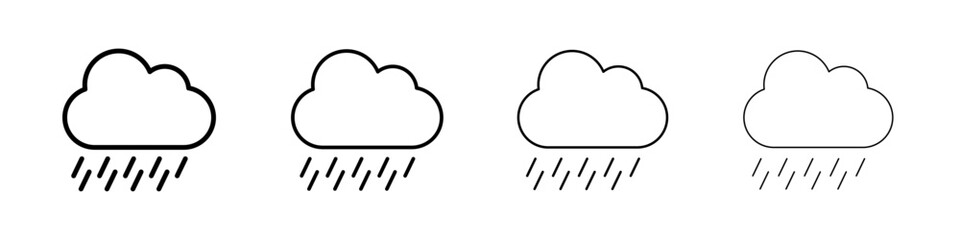 Rainy icon Outline sign symbol set