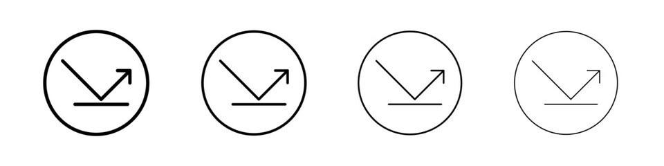 rebound icon Outline sign symbol set
