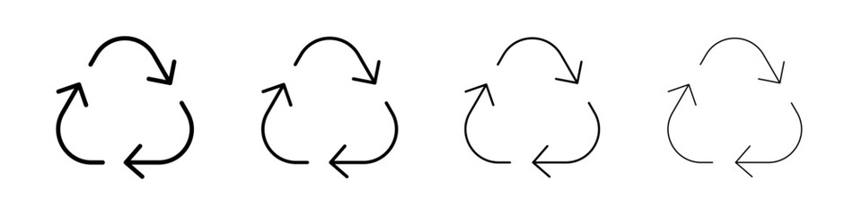Recycle icon Outline sign symbol set