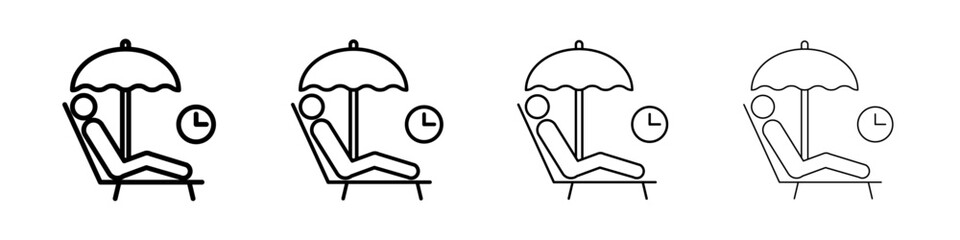 Relaxation icon Outline sign symbol set