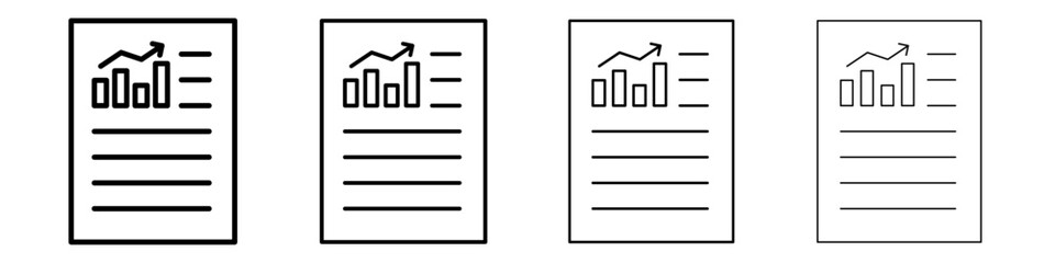 Report icon Outline sign symbol set