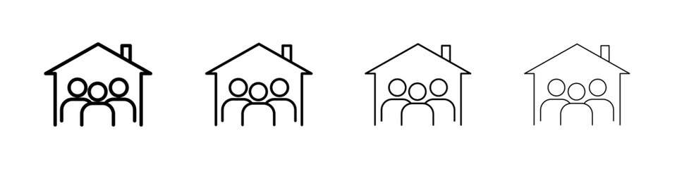 roommates icon Outline sign symbol set