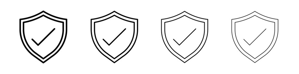 Safe icon Outline sign symbol set
