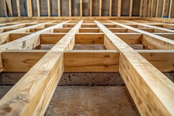 Obraz premium New home with custom floor joists