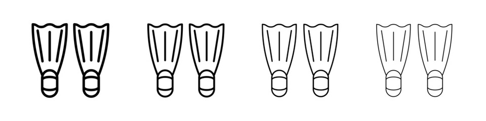 Scuba diving icon Outline sign symbol set