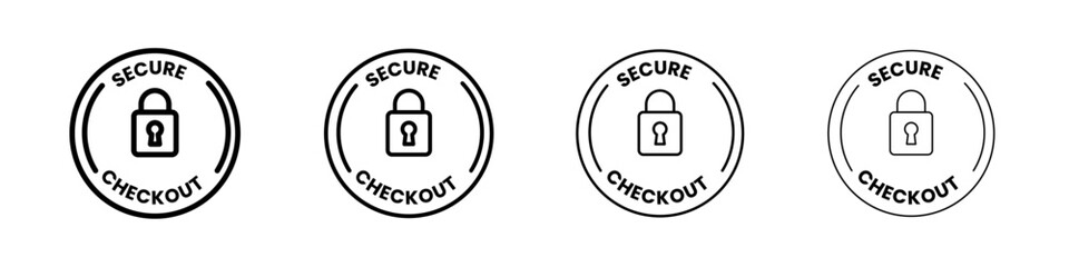 secure checkout icon Outline sign symbol set