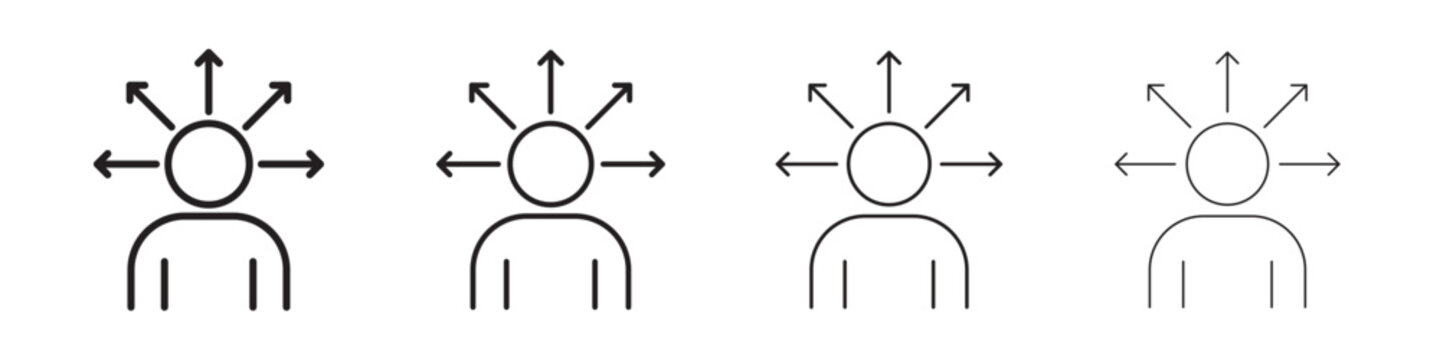 Self awareness icon Outline sign symbol set