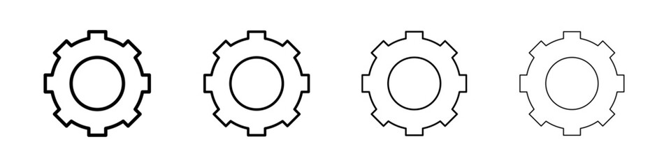 Settings icon Outline sign symbol set