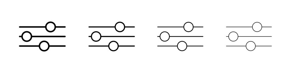 Settings sliders icon Outline sign symbol set
