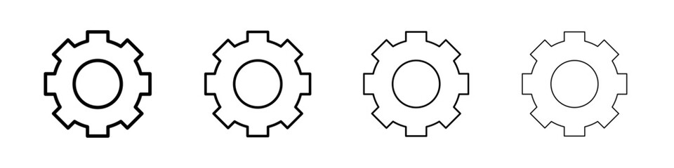 Settings button icon Outline sign symbol set